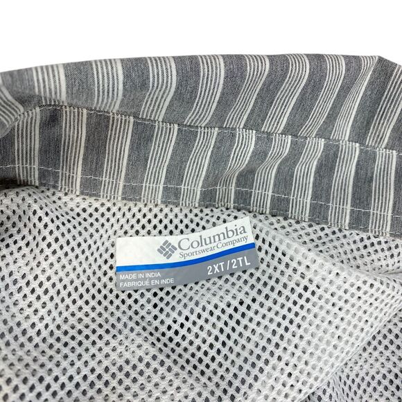 Columbia Shirt MensTall 2X Gray Twisted Creek Omni Shade Collared Button Down - Picture 6 of 14
